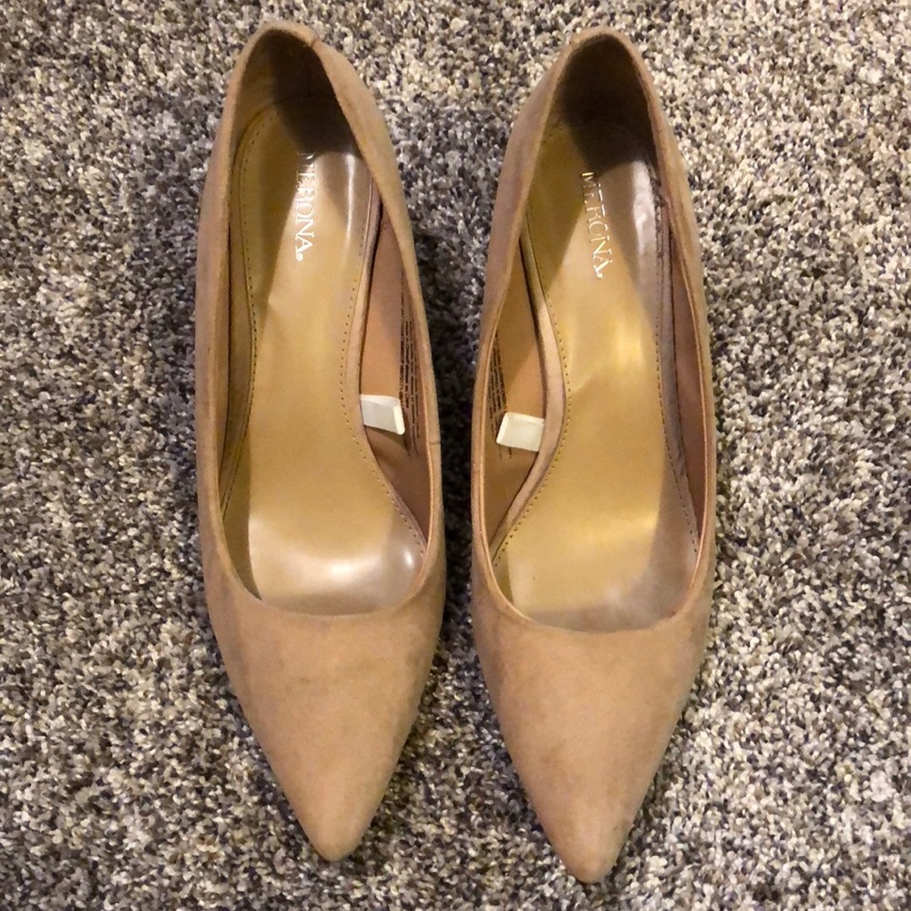 Tan suade heels